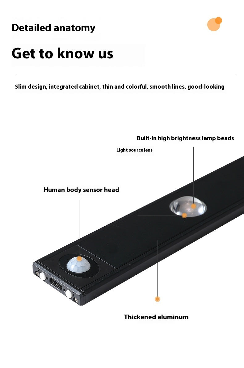 LED Motion Sensor Cabinet Light – Rechargeable, Wireless, Warm & White Light Modes