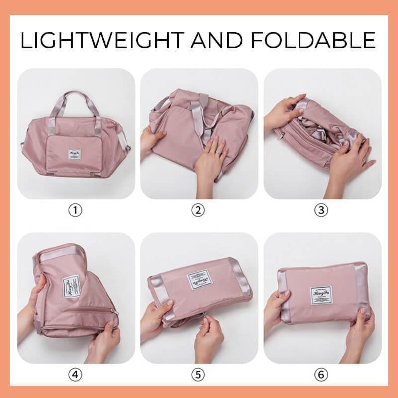 Waterproof Foldable Travel Bag — Large Capacity Gym & Weekender Tote for Women - GFMR TradeWorks