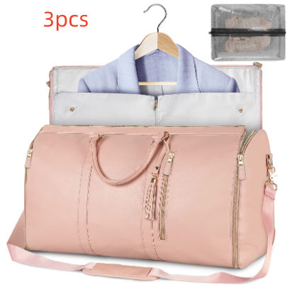 Large Capacity Foldable Travel Duffle Bag — Women’s Waterproof Handbag & Suit Tote