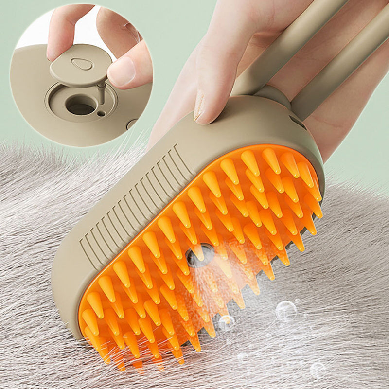 3-in-1 Electric Steam Pet Brush — Hair Removal, Grooming, and Massage for Cats & Dogs - GFMR TradeWorks