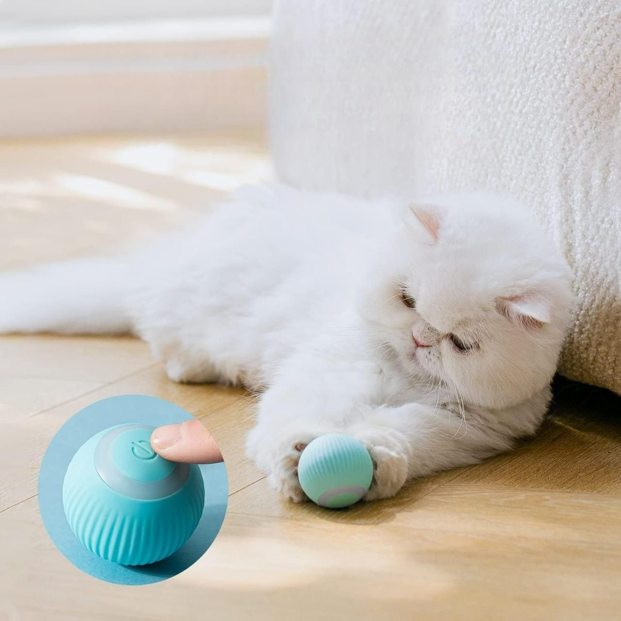 Interactive Rotating Cat Toy Ball – Rechargeable, Silent & Durable LED Claw-Control Toy for Engaging Play