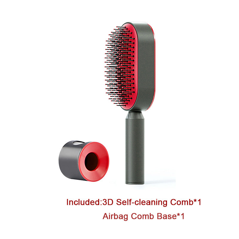 Self-Cleaning Hair Brush for Women — One-Key Hair Removal & Scalp Massage - GFMR TradeWorks