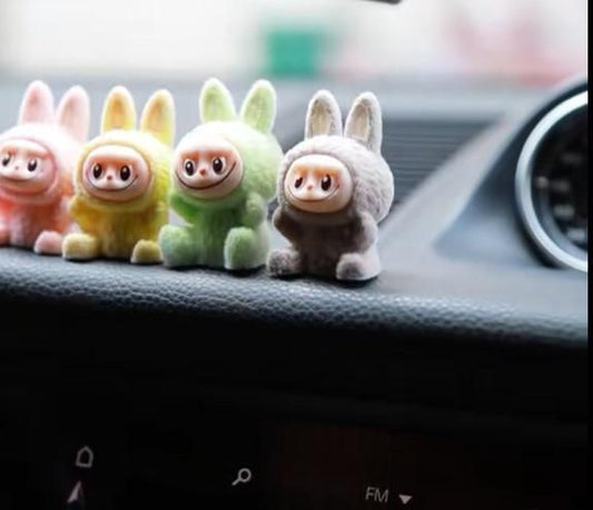 Premium Labubu Mini Figures | Cute Car Dashboard Figure & Multi-Use Décor for Car, Desk & Home (Pack of 4)