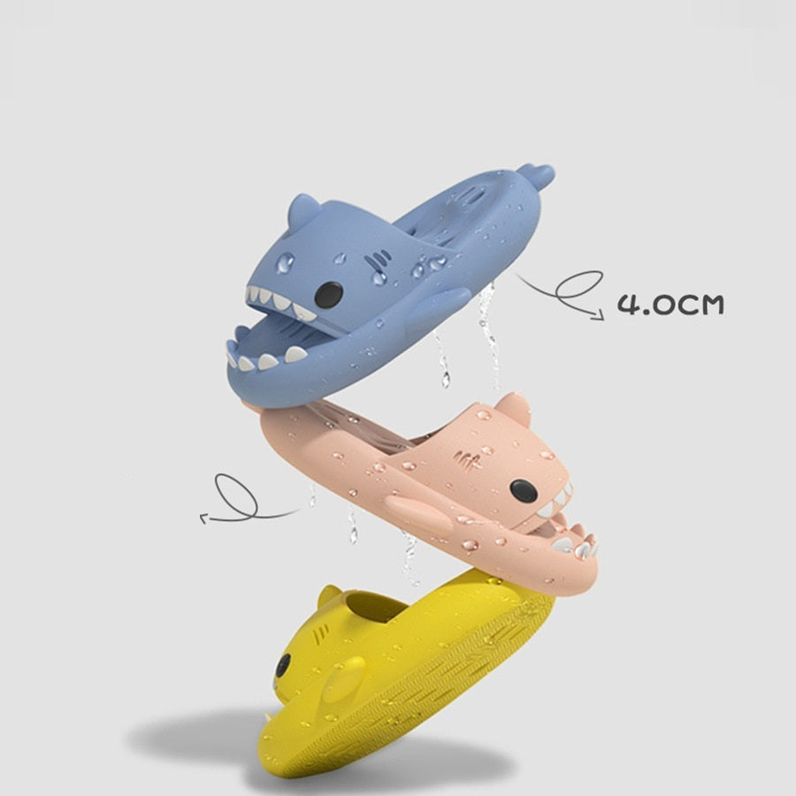 Shark Slippers with Drain Holes — Unisex Quick-Drying Pool & Beach Slides