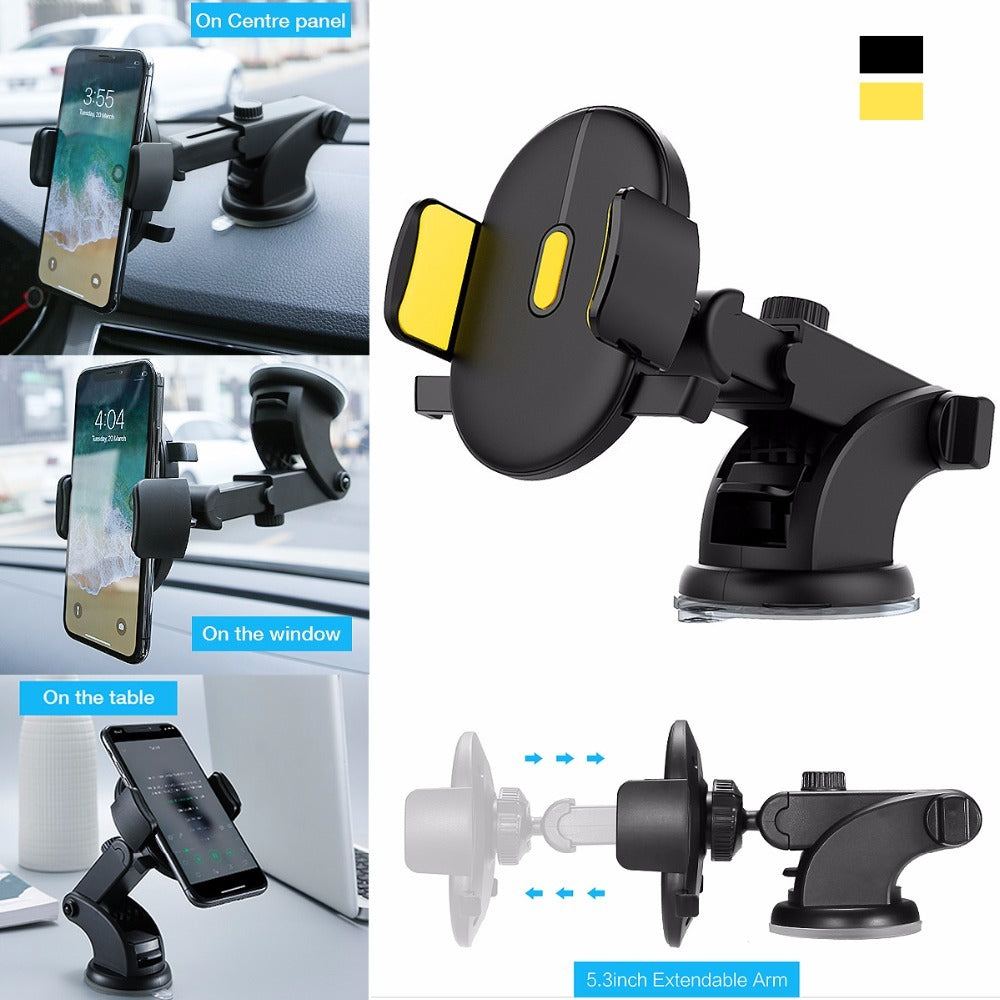 Sturdy Adjustable Long Rod Car Phone Holder – Telescopic Dashboard Suction Mount for Secure Hands-Free Driving - GFMR TradeWorks
