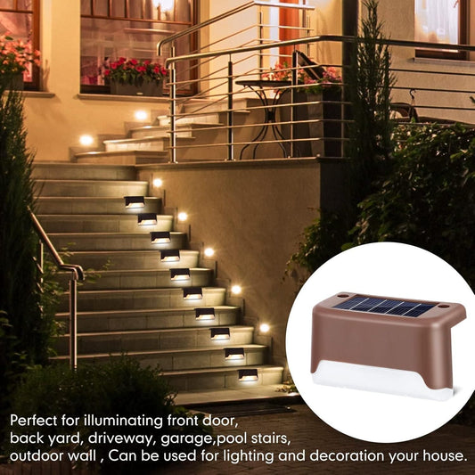 Solar Powered Outdoor Step & Balcony Lights | No-Wiring Waterproof LEDs for Garden, Pathways, Stairs & Home Safety (Pack Of 4 / 8)