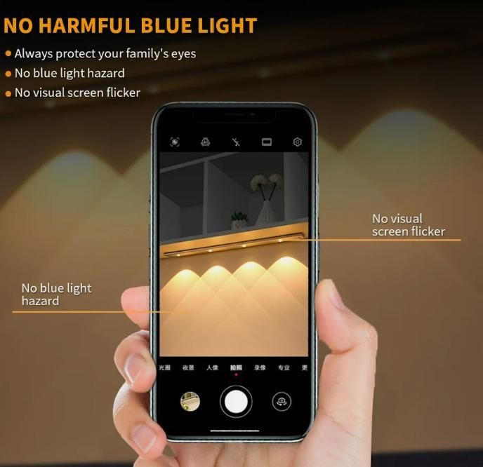 LED Motion Sensor Cabinet Light – Rechargeable, Wireless, Warm & White Light Modes