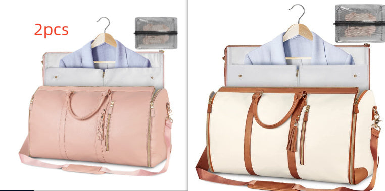 Large Capacity Foldable Travel Duffle Bag — Women’s Waterproof Handbag & Suit Tote
