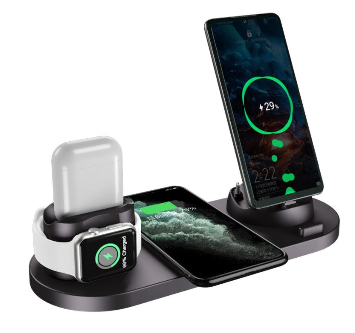 6-in-1 Fast Wireless Charging Dock – Power iPhone, Watch & More in One Sleek Pad - GFMR TradeWorks