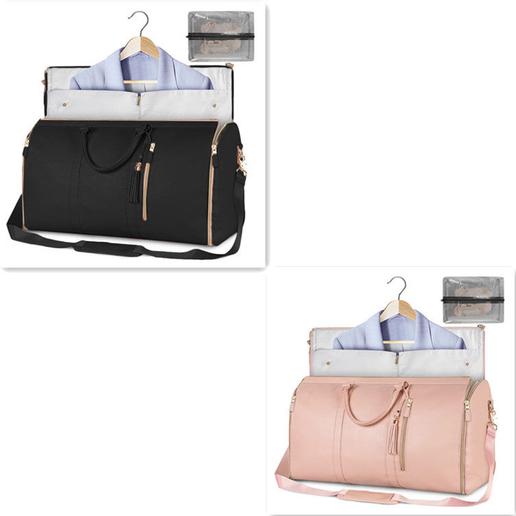 Large Capacity Foldable Travel Duffle Bag — Women’s Waterproof Handbag & Suit Tote