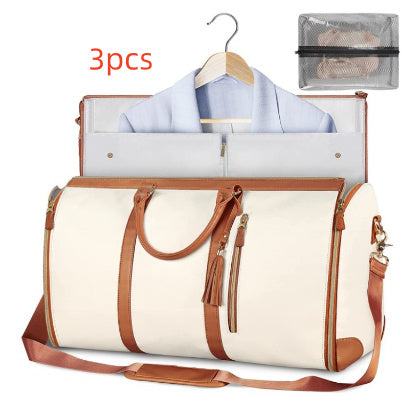 Large Capacity Foldable Travel Duffle Bag — Women’s Waterproof Handbag & Suit Tote