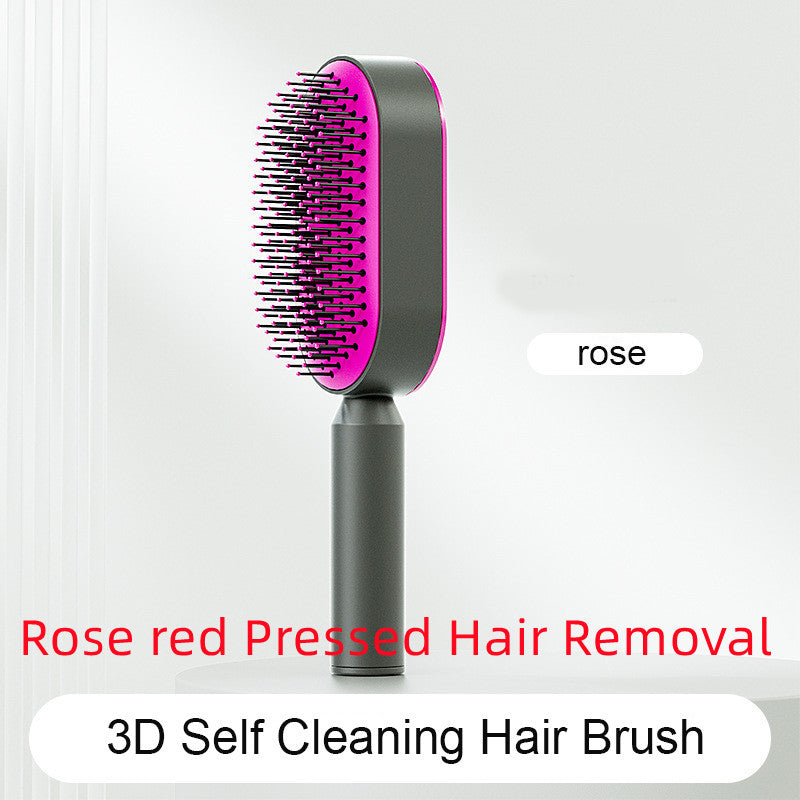 Self-Cleaning Hair Brush for Women — One-Key Hair Removal & Scalp Massage - GFMR TradeWorks