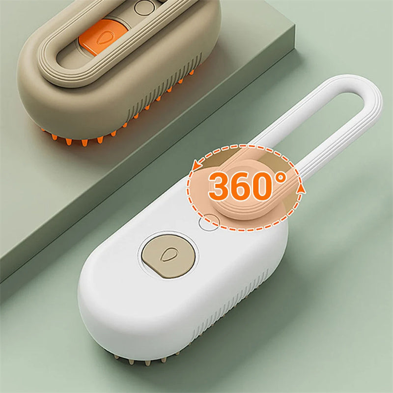 3-in-1 Electric Steam Pet Brush — Hair Removal, Grooming, and Massage for Cats & Dogs - GFMR TradeWorks