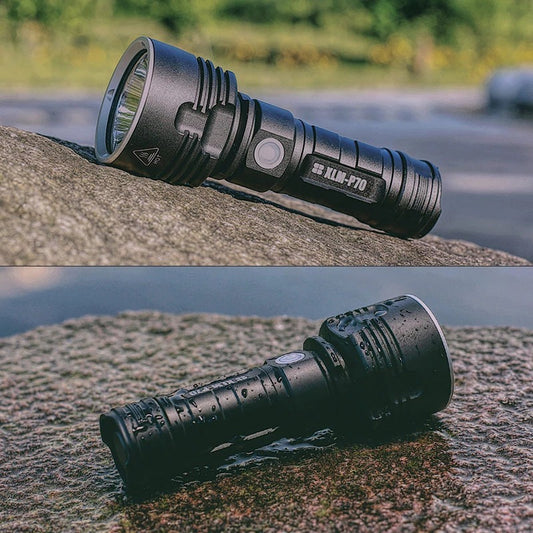 Ultra-Bright Rechargeable LED Flashlight – Super Focused Xenon Beam for Outdoor Adventures