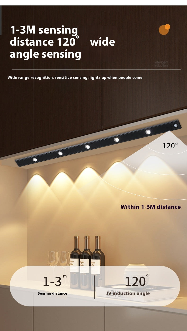 LED Motion Sensor Cabinet Light – Rechargeable, Wireless, Warm & White Light Modes