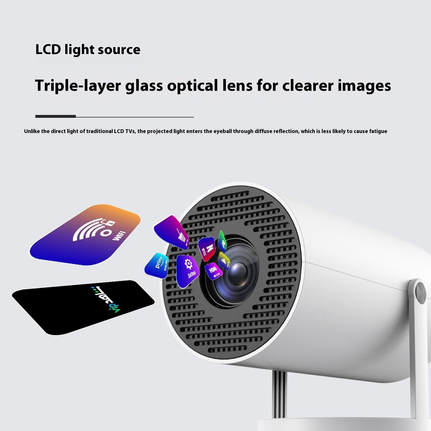 Compact Portable Projector – 180° Wide-Angle Auto-Focus Home Theater Cinema - GFMR TradeWorks