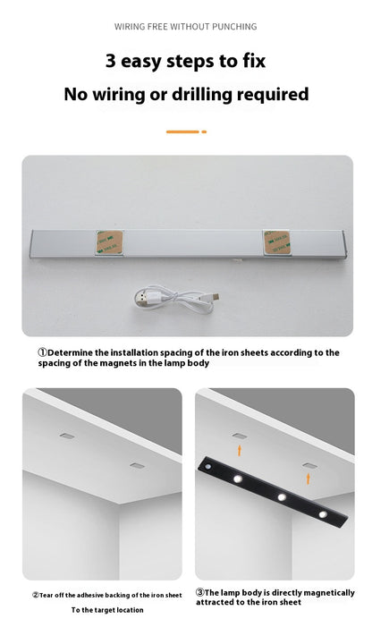 LED Motion Sensor Cabinet Light – Rechargeable, Wireless, Warm & White Light Modes