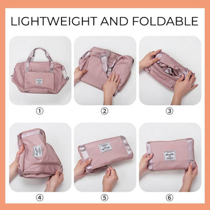 Waterproof Foldable Travel Bag — Large Capacity Gym & Weekender Tote for Women - GFMR TradeWorks