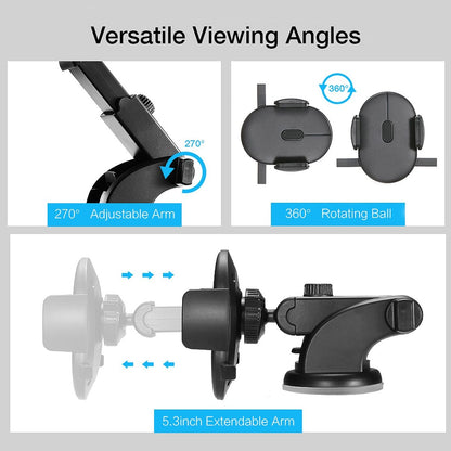 Sturdy Adjustable Long Rod Car Phone Holder – Telescopic Dashboard Suction Mount for Secure Hands-Free Driving - GFMR TradeWorks