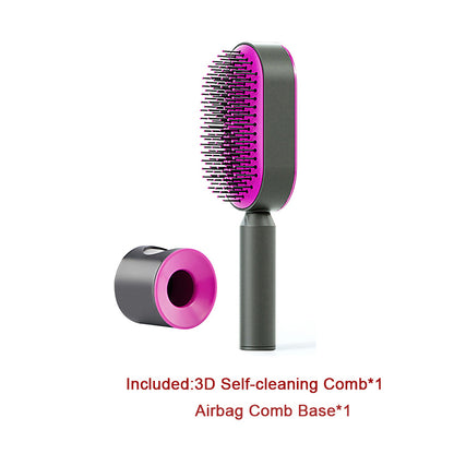 Self-Cleaning Hair Brush for Women — One-Key Hair Removal & Scalp Massage - GFMR TradeWorks