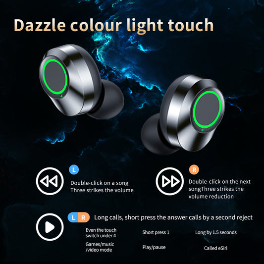 Wireless Bluetooth-compatible Headset TWS Large Screen Smart Digital Display In Ear Breathing Light - GFMR TradeWorks