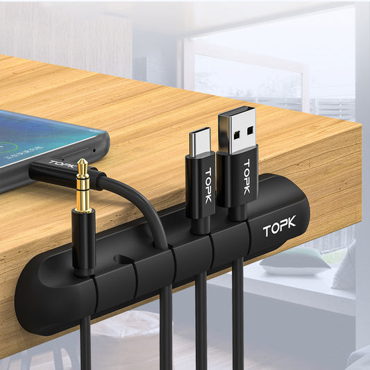 Multi-Cable Silicone Organizer – Tidy Up Your Desk & Secure Your Cables in Style