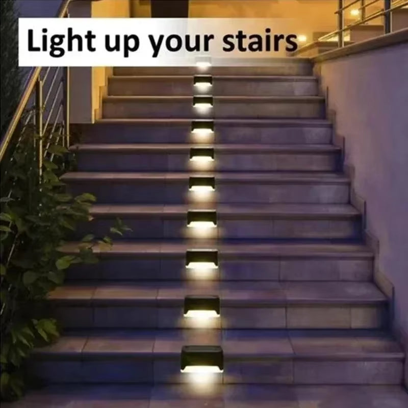 Solar Powered Outdoor Step & Balcony Lights | No-Wiring Waterproof LEDs for Garden, Pathways, Stairs & Home Safety (Pack Of 4 / 8)