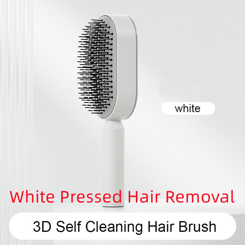 Self-Cleaning Hair Brush for Women — One-Key Hair Removal & Scalp Massage - GFMR TradeWorks