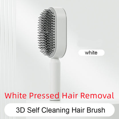 Self-Cleaning Hair Brush for Women — One-Key Hair Removal & Scalp Massage - GFMR TradeWorks