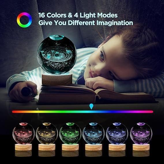 StellarGlow 3D Crystal Galaxy Night Lamp – Colourful Gradient Glow, Perfect Home & Gift Décor