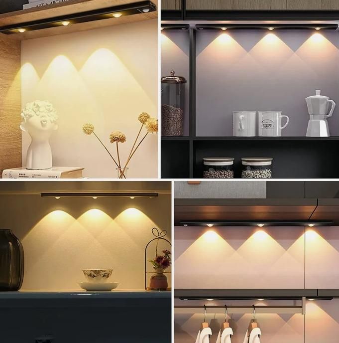 LED Motion Sensor Cabinet Light – Rechargeable, Wireless, Warm & White Light Modes