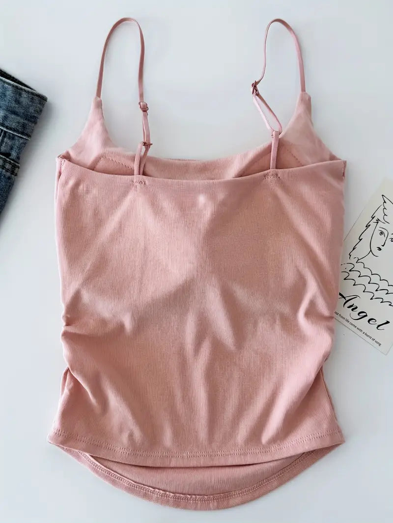 Women’s Loose Fit Cotton Cami with Built-In Bra | Comfortable Everyday Tank Tops - Pack of 2