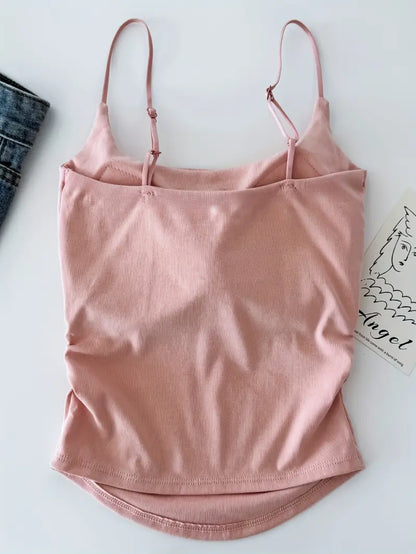 Women’s Loose Fit Cotton Cami with Built-In Bra | Comfortable Everyday Tank Tops - Pack of 2