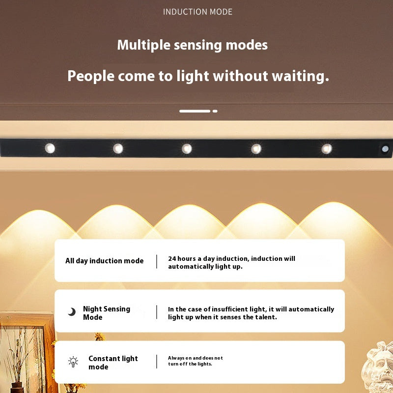 LED Motion Sensor Cabinet Light – Rechargeable, Wireless, Warm & White Light Modes
