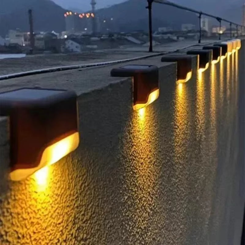 Solar Powered Outdoor Step & Balcony Lights | No-Wiring Waterproof LEDs for Garden, Pathways, Stairs & Home Safety (Pack Of 4 / 8)