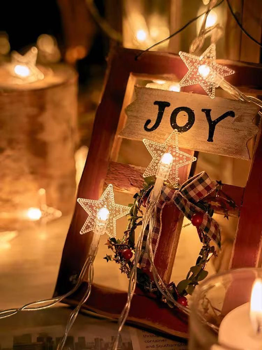 LED Star String Fairy Lights – Warm White Waterproof Decorative Lights for Home, Diwali, Christmas & Parties