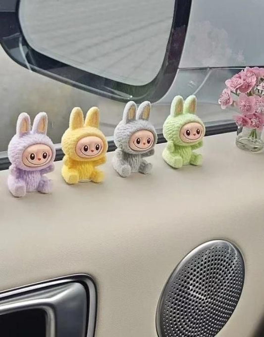 Premium Labubu Mini Figures | Cute Car Dashboard Figure & Multi-Use Décor for Car, Desk & Home (Pack of 4)