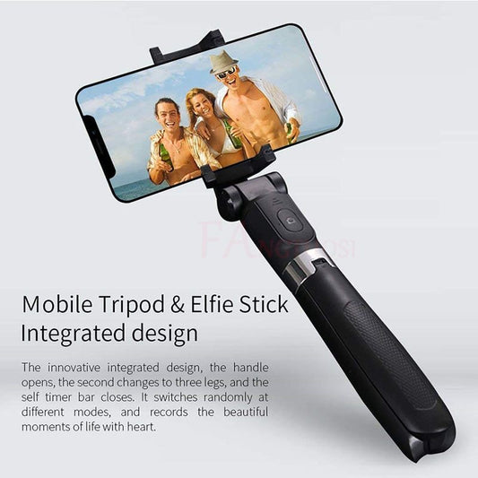 Universal Bluetooth Selfie Stick & Tripod - Live Streaming Ready with Adjustable Triangle Bracket - GFMR TradeWorks