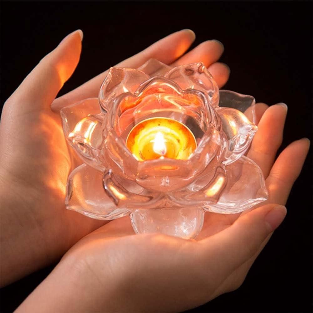 Glass Lotus Flower Tea Light Candle Holder – Elegant Home & Festive Décor