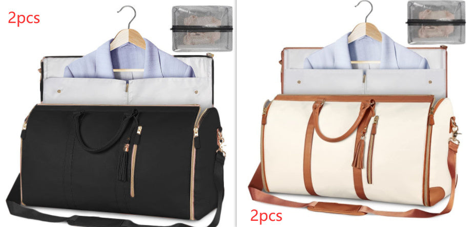 Large Capacity Foldable Travel Duffle Bag — Women’s Waterproof Handbag & Suit Tote
