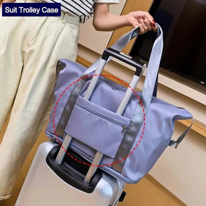 Waterproof Foldable Travel Bag — Large Capacity Gym & Weekender Tote for Women - GFMR TradeWorks