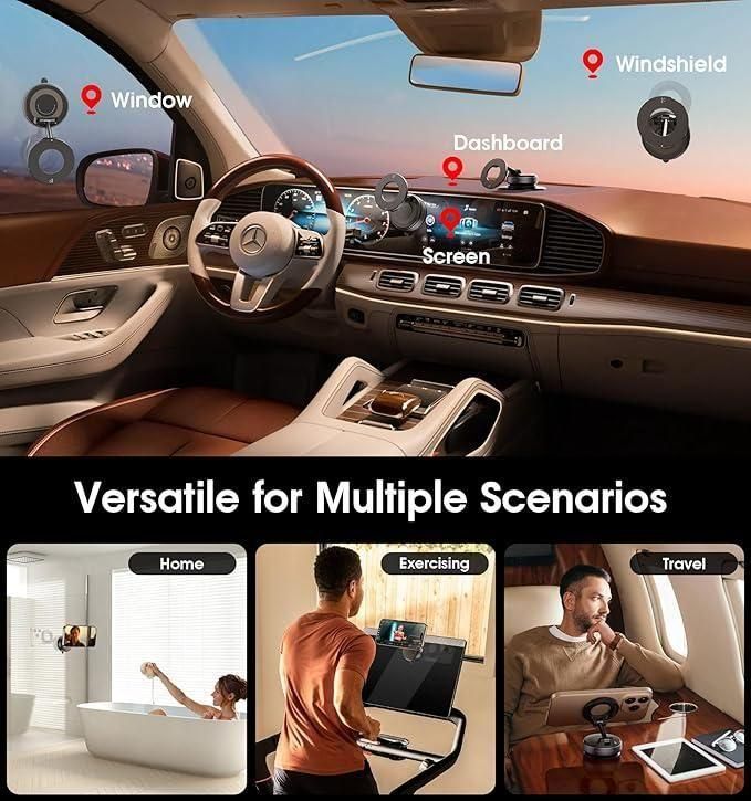 Magnetic Vacuum Suction Phone Holder – Hands-Free, Compact & Ultra-Stable Mount