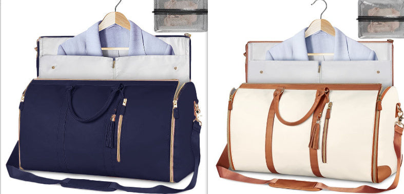 Large Capacity Foldable Travel Duffle Bag — Women’s Waterproof Handbag & Suit Tote