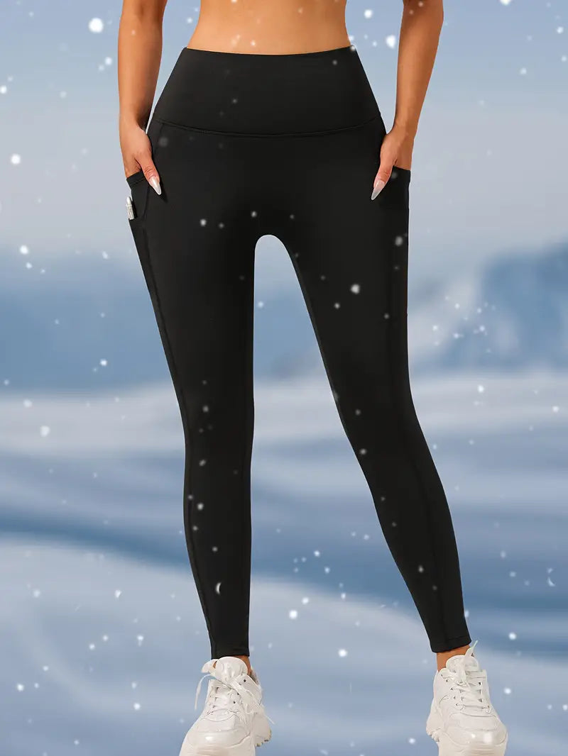 Soft & Comfy Slim Fit Tights with Side Pockets | High Stretch Jeggings for Everyday Comfort & Style (Black)