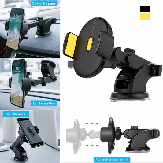 Sturdy Adjustable Long Rod Car Phone Holder – Telescopic Dashboard Suction Mount for Secure Hands-Free Driving - GFMR TradeWorks