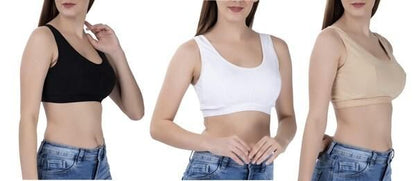 Women’s Ultra Comfort Air Bra | Seamless Cotton Support for Everyday Comfort, Work & Lounge Wear (Pack of 3)