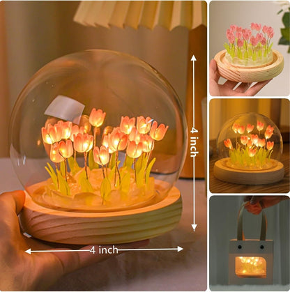 Round Tulip Touch Lamp – Decorative Night Light for Home, Festival & Gifting