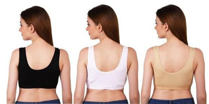 Women’s Ultra Comfort Air Bra | Seamless Cotton Support for Everyday Comfort, Work & Lounge Wear (Pack of 3)