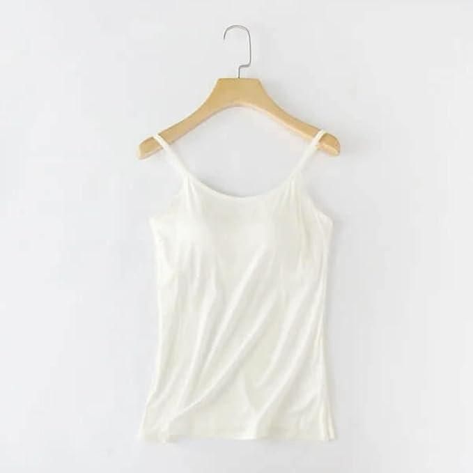Women’s Loose Fit Cotton Cami with Built-In Bra | Comfortable Everyday Tank Tops - Pack of 2