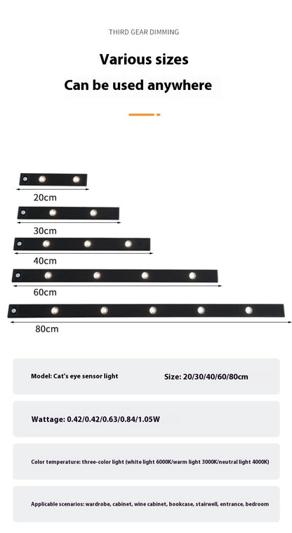 LED Motion Sensor Cabinet Light – Rechargeable, Wireless, Warm & White Light Modes